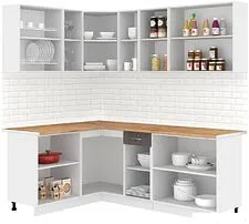 Готовая кухня Кортекс-мебель Корнелия Лира 1.5x2.1 (белый/береза/дуб бунратти) Готовая кухня Кортекс-мебель Корнелия Лира 1.5x2.1 (белый/береза/дуб бунратти)