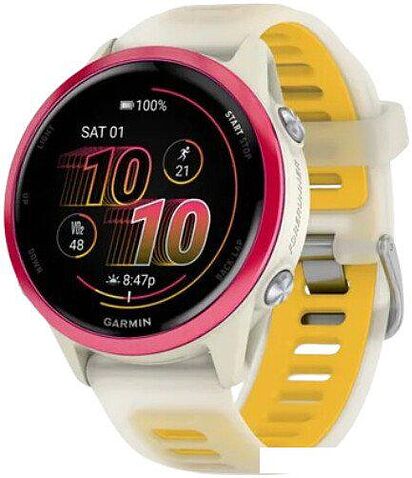Умные часы Garmin Forerunner 570 42 мм (бежевый/розовый)