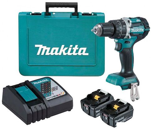 Ударная дрель-шуруповерт Makita DHP484RTE (с 2-мя АКБ, кейс)