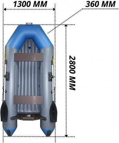 Моторно-гребная лодка Муссон 2800 НД (серый/синий)