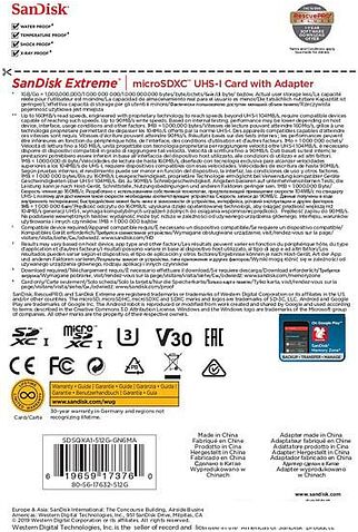 Карта памяти SanDisk Extreme SDSQXA1-512G-GN6MA 512GB (с адаптером)