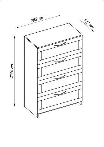 Комод Mio Tesoro Сириус 4 ящика 2.02.02.060.5 (дуб венге)
