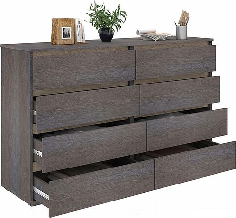 Комод Кортекс-мебель Бари 160 8ш (береза/береза/дуб сонома)