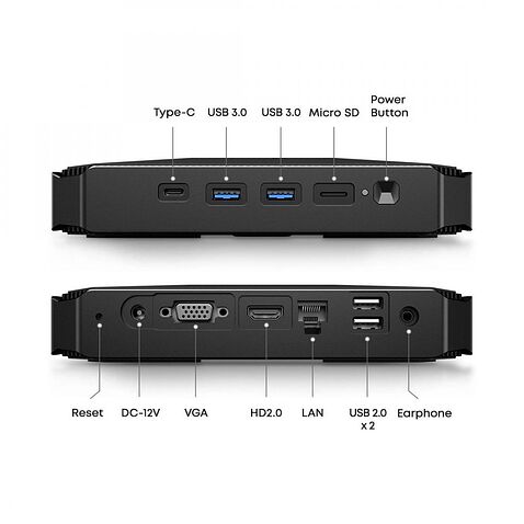 Микро-ПК Chuwi Herobox Intel N100 8+256, Windows 11 Pro