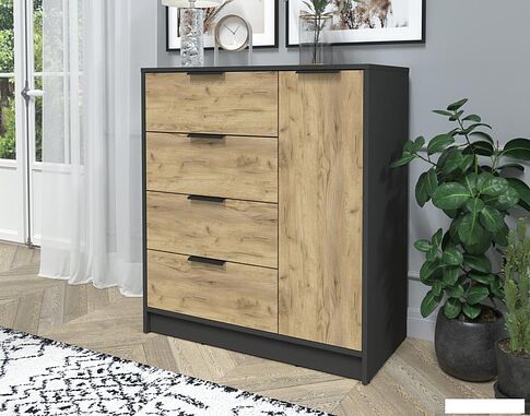 Тумба Интерлиния Концепт КТ-Т90 (дуб золотой/антрацит)