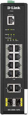 Управляемый коммутатор 2-го уровня D-Link DIS-200G-12PS/A2A