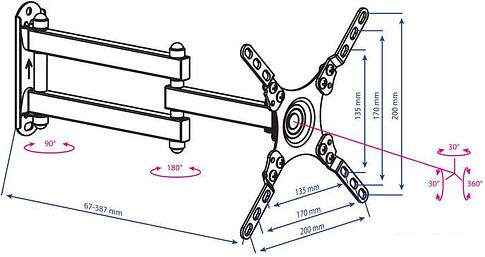 Кронштейн Kromax DIX-13 (черный)