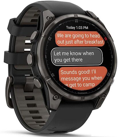 Умные часы Garmin Fenix 8 Pro 47мм (серый, черный силиконовый ремешок)
