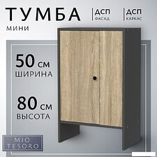 Тумба Mio Tesoro Мини 1 дверь 2.07.03.090.12 (черный/сонома) Тумба Mio Tesoro Мини 1 дверь 2.07.03.090.12 (черный/сонома)