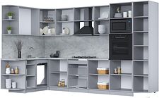 Готовая кухня Интерлиния Мила Лайт 1.68x3.4 левая (бетон потленд/бетон портленд/дуб бунратти)