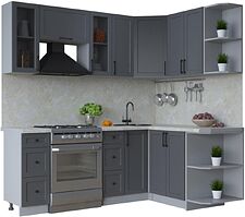 Готовая кухня Интерлиния Тренд 1.5x2.1 правая (пепел/пепел/опал светлый) Готовая кухня Интерлиния Тренд 1.5x2.1 правая (пепел/пепел/опал светлый)