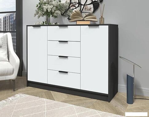 Тумба Интерлиния Концепт КТ-Т140 (белый платинум/антрацит)