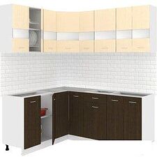 Угловая кухня Кортекс-мебель Корнелия Экстра 1.5x1.9 без столешницы (венге светлый/венге) Угловая кухня Кортекс-мебель Корнелия Экстра 1.5x1.9 без столешницы (венге светлый/венге)