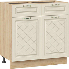 Шкаф напольный Трия Бьянка 1Н8Я1 (дуб крафт золотой/дуб ваниль)