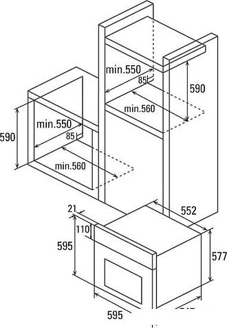 Электрический духовой шкаф CATA MD 8008 BK