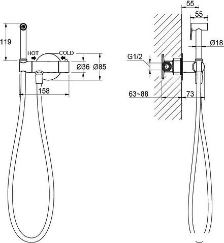 Гигиенический душ Aquatek Бетта AQ1027BG