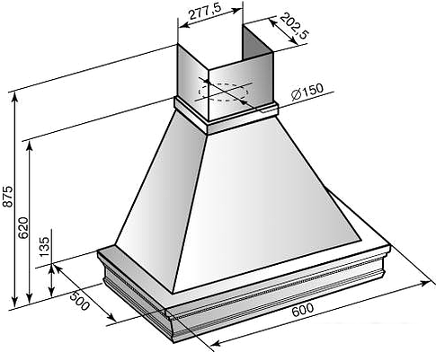 Кухонная вытяжка Elikor Вилла Луизиана 60П-650-П3Л (бежевый/дуб неокрашенный)