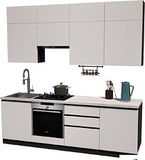 Готовая кухня ВерсоМебель Эко Премиум 2.4 (белый фасадный/ст. мрамор лацио) Готовая кухня ВерсоМебель Эко Премиум 2.4 (белый фасадный/ст. мрамор лацио)