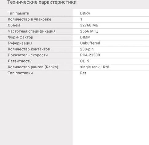 Оперативная память Digma 32ГБ DDR4 2666 МГц DGMAD42666032S