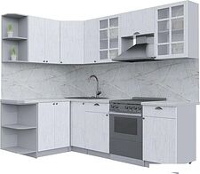 Готовая кухня Интерлиния Берес 1.5x2.5 левая (дуб полярный/серый каспий) Готовая кухня Интерлиния Берес 1.5x2.5 левая (дуб полярный/серый каспий)