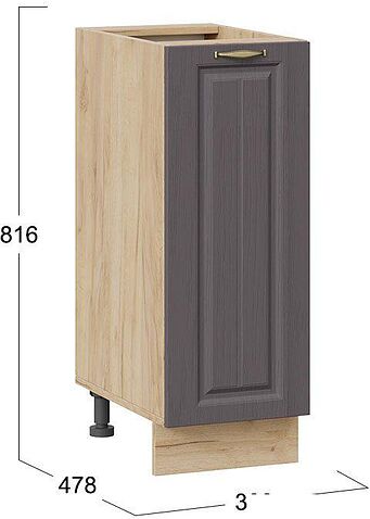 Шкаф напольный Трия Лина 1Н3 (дуб крафт золотой/графит)