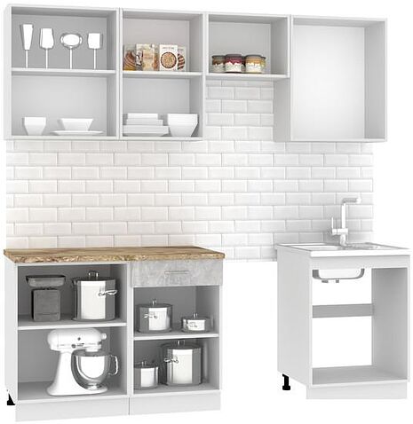 Готовая кухня Mio Tesoro Экстра-лайт 2.2 (ателье светлый/мадрид)