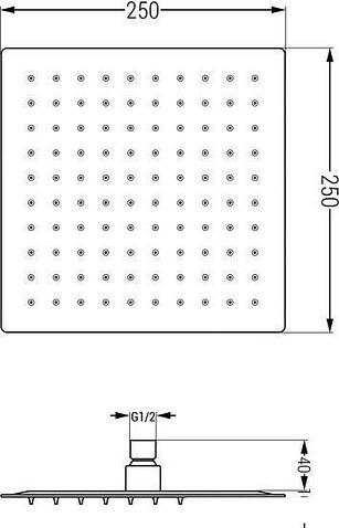 Верхний душ Mexen Slim Black 79125-70