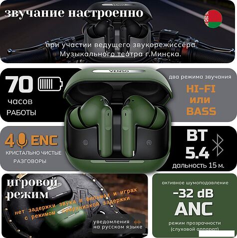 Наушники Venso VT-711 ANC (черный)
