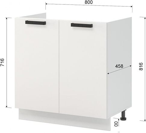 Шкаф напольный Mio Tesoro Пасадена ШНМ 800 (белый/белый бриллиант)