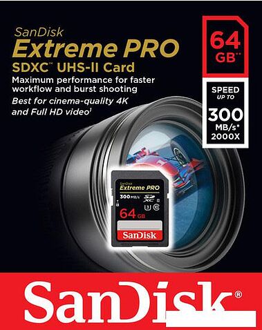 Карта памяти SanDisk Extreme PRO UHS-II SDXC 64GB [SDSDXPK-064G-GN4IN]