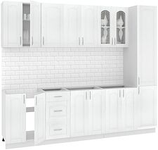 Готовая кухня Кортекс-мебель Корнелия Ретро 2.6 без столешницы (ясень белый) Готовая кухня Кортекс-мебель Корнелия Ретро 2.6 без столешницы (ясень белый)