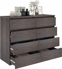 Комод Кортекс-мебель Бари 120 8ш (береза/береза/береза)