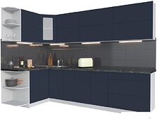 Готовая кухня Интерлиния Мила Матте 1.5x2.9 А левая (индиго/индиго глянец/кастилло темный) Готовая кухня Интерлиния Мила Матте 1.5x2.9 А левая (индиго/индиго глянец/кастилло темный)