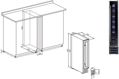 Винный шкаф Temptech WPQ15SCB