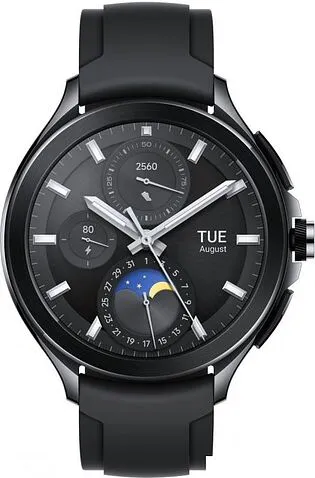 Умные часы Xiaomi Watch 2 Pro LTE (черный, с черным силиконовым ремешком, международная версия)