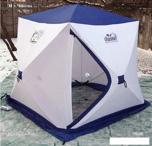 Палатка для зимней рыбалки Следопыт КУБ 3 Эконом (белый/синий)