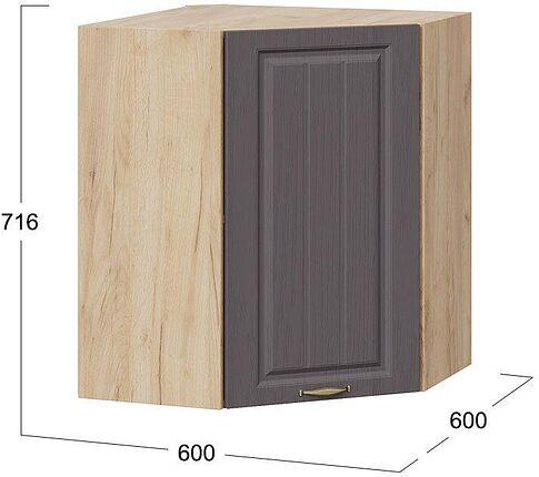 Шкаф навесной Трия Лина 1В6У (дуб крафт золотой/графит)