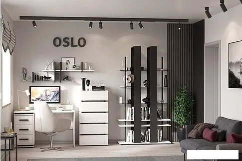 Комод Глазов Oslo 6 (бетон пайн светлый/черный)