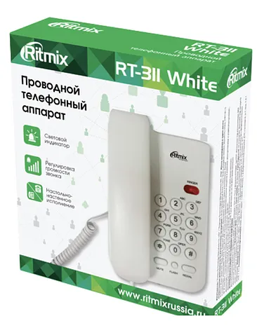 Проводной телефон Ritmix RT-311 (белый)