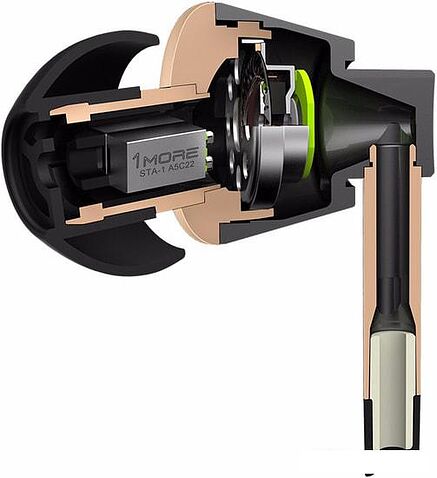 Наушники с микрофоном 1More Triple Driver In-Ear E1001 (золотистый)