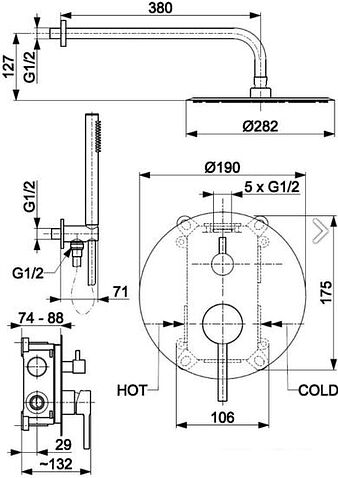 Душевая система  Armatura Moza 5039-501-81