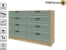 Комод Интерлиния Концепт КТ-К157 Деко (дуб золотой/мята)