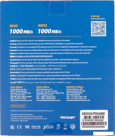 Внешний накопитель Patriot Transporter 4TB PTP4TBPEC