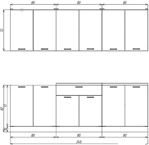 Готовая кухня ЭлиГард Lion 2.4 (сосна каньон/дуб каньон/малага)