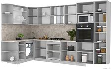 Готовая кухня Интерлиния Мила Лайт 1.68x3.4 левая (белый платинум/белый платинум/дуб бунратти) Готовая кухня Интерлиния Мила Лайт 1.68x3.4 левая (белый платинум/белый платинум/дуб бунратти)