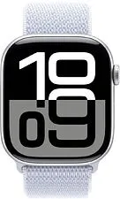 Умные часы Apple Watch Series 10 46 мм (алюминиевый корпус, серебристый/голубой, нейлоновый ремешок) Умные часы Apple Watch Series 10 46 мм (алюминиевый корпус, серебристый/голубой, нейлоновый ремешок)