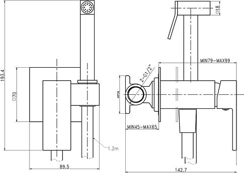 Гигиенический душ Lauter Rinse 21GN4051CH