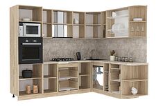 Готовая кухня Интерлиния Мила 1.88x2.6 правая (серебристый/бетон/бискайская сосна) Готовая кухня Интерлиния Мила 1.88x2.6 правая (серебристый/бетон/бискайская сосна)