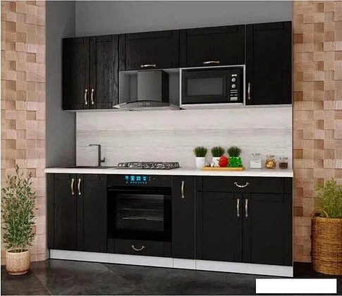 Готовая кухня Интерлиния Мила Крафт 2.2 (дуб английский)