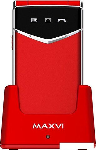 Телефон Maxvi E11ds (красный/серебристый)